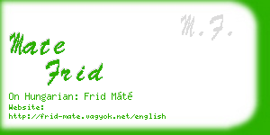 mate frid business card