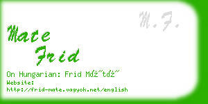 mate frid business card